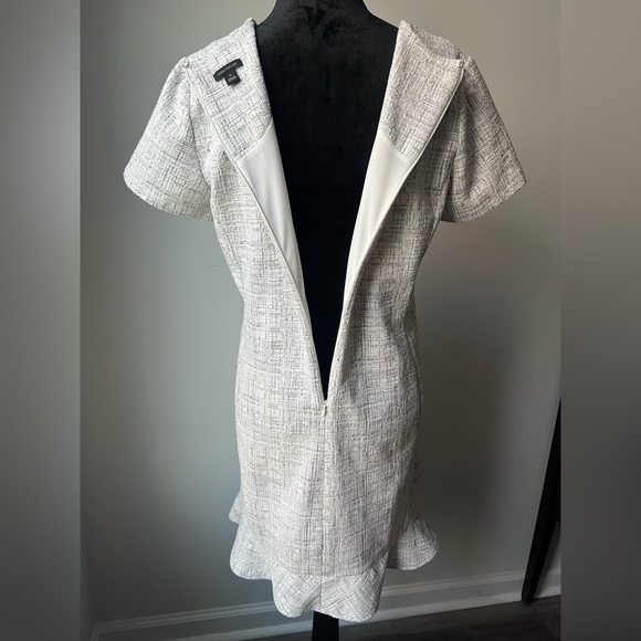 NWOT Ann Taylor Textured Cream/Grey Dress - Picture 8 of 11